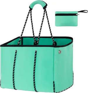 Neoprene Bag Large Multipurpose Beach Bag Neoprene Tote Bag Stylish Gym Women Shoulder Bag With Small Purse