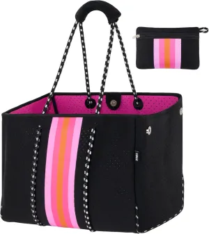 Neoprene Bag Large Multipurpose Beach Bag Neoprene Tote Bag Stylish Gym Women Shoulder Bag With Small Purse