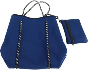 Neoprene Bag Pool Bag with Small Purse Water Resistant Beach Tote Bag Holes Handbag for Traveling Summer Shopping Gym