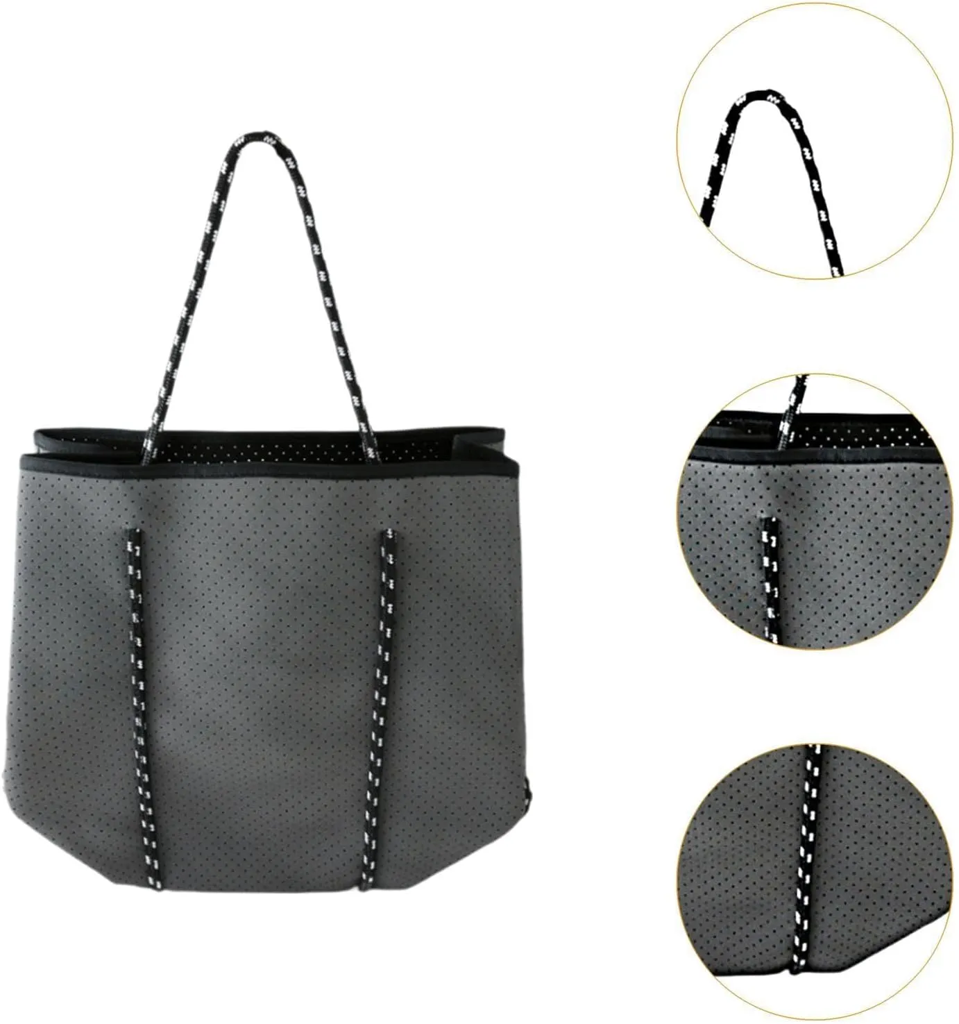 Neoprene Bag Pool Bag with Small Purse Water Resistant Beach Tote Bag Holes Handbag for Traveling Summer Shopping Gym