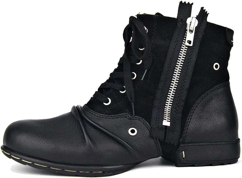 New Men Ankle Boots Mens Zip Low Heel Combat Boots Office Business Holiday For Club The First Layer Of Cowhide Genuine Pure Leather