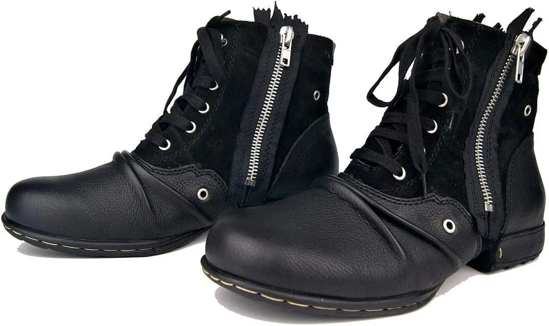 New Men Ankle Boots Mens Zip Low Heel Combat Boots Office Business Holiday For Club The First Layer Of Cowhide Genuine Pure Leather