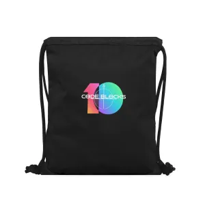 New Style Black Gym Drawstring Bag(Single-Sided Print)