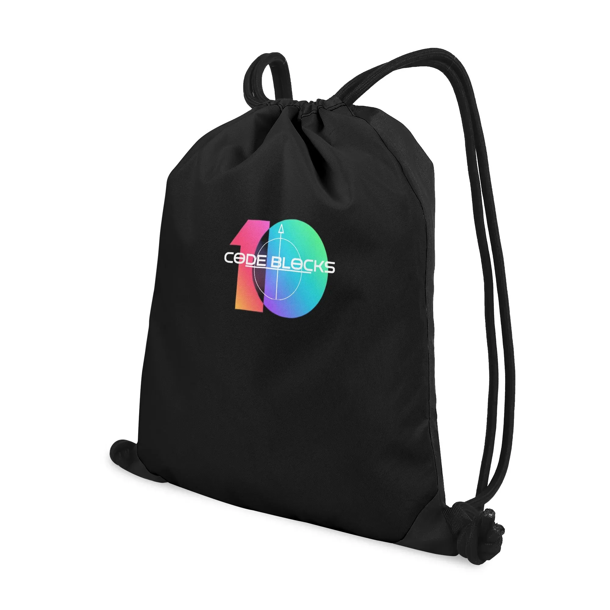 New Style Black Gym Drawstring Bag(Single-Sided Print)