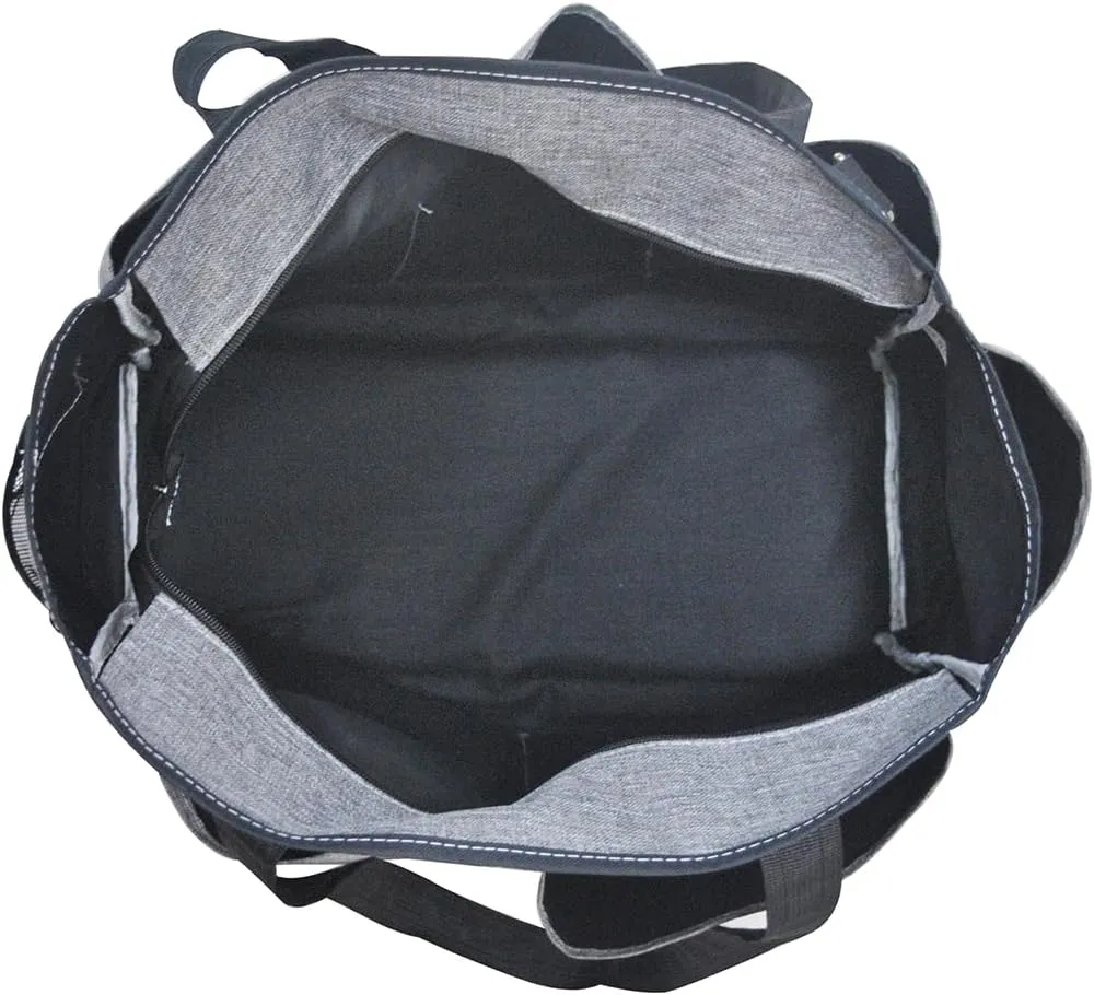 NGIL Large Utility Water Resistant Caddy Teacher Tote Bag with 7 Exterior Pockets, Top Zipper Closure Nurse bag for Work