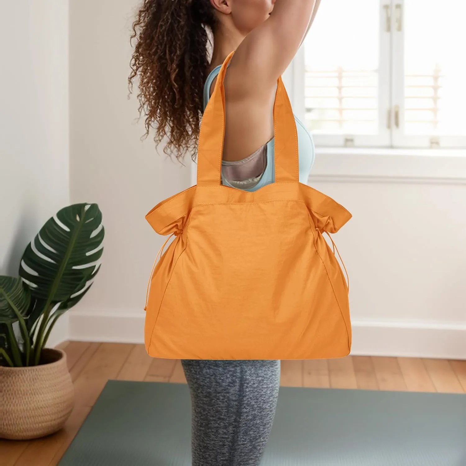 NGIL Side-Cinched Weekender Shopper Tote Bag, Large Yoga Tote Bag for Women, Shoulder Gym Tote, Nurse Essential for Work