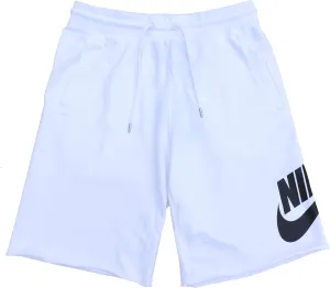Nike Mens Aw77 French Terry Alumni Shorts (White/Black, Large)