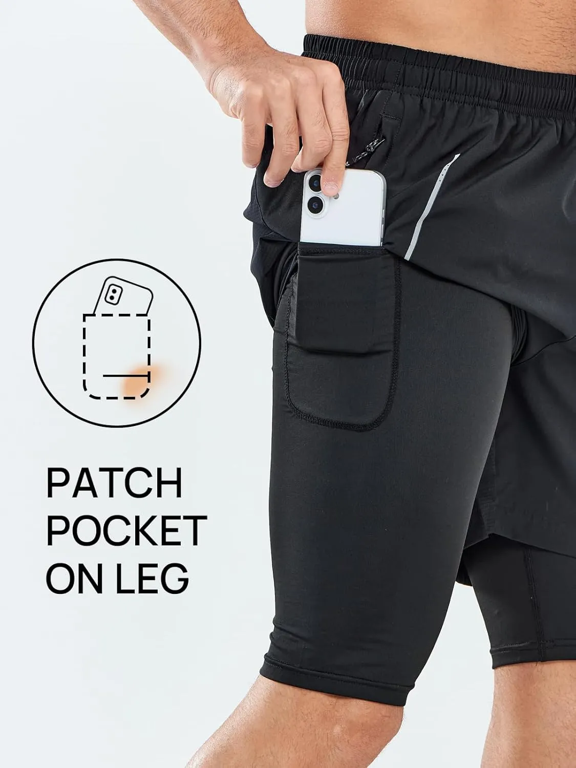 NORTHYARD Men's 2 in 1 Workout Shorts 5" Running Athletic Quick Dry Shorts Gym Sports Basketball Tennis with Phone Pockets
