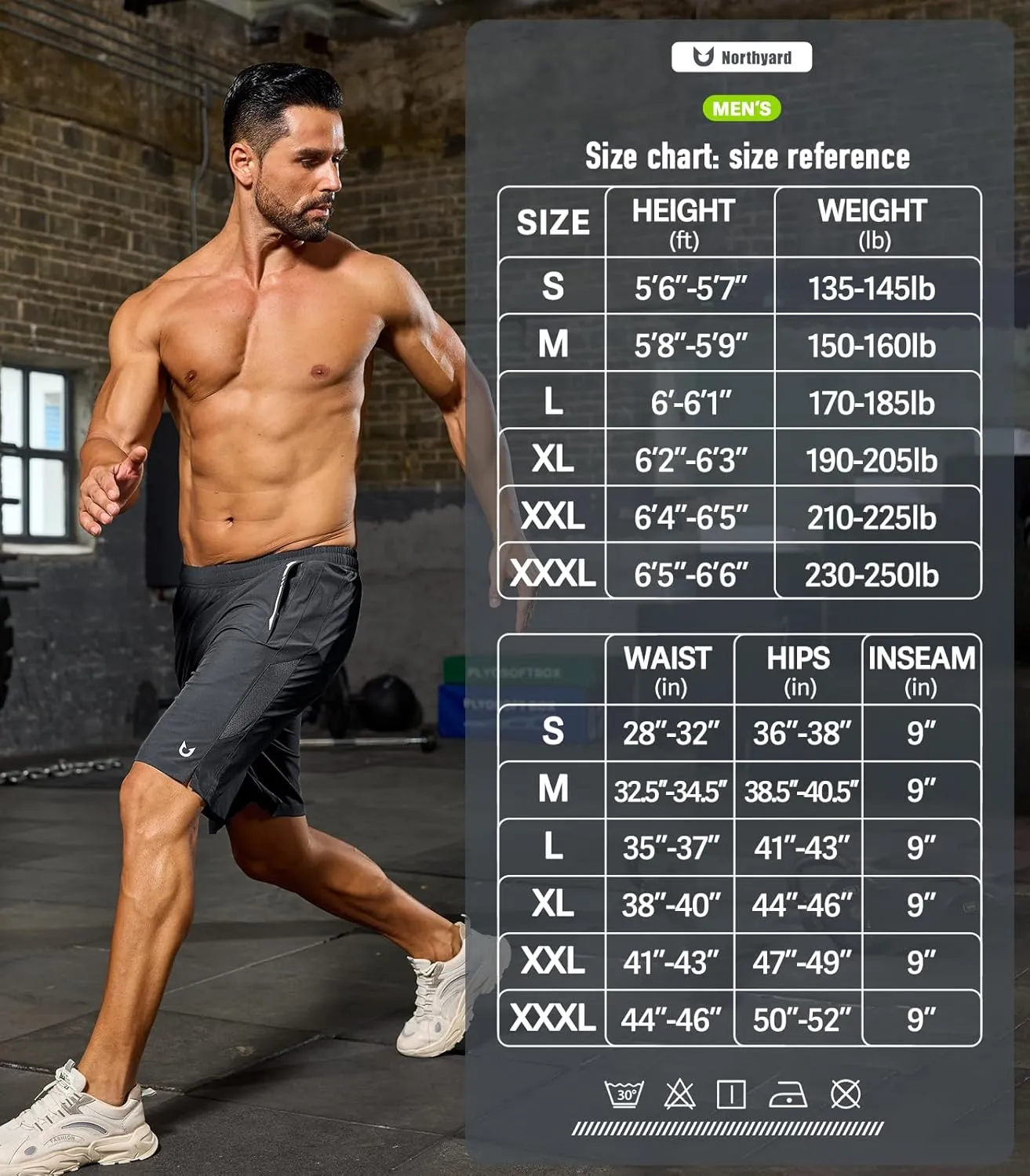 NORTHYARD Men's Running Athletic Shorts 5"/ 7"/ 9" Workout Gym Short Tennis Quick Dry Active Sport Hiking Basketball