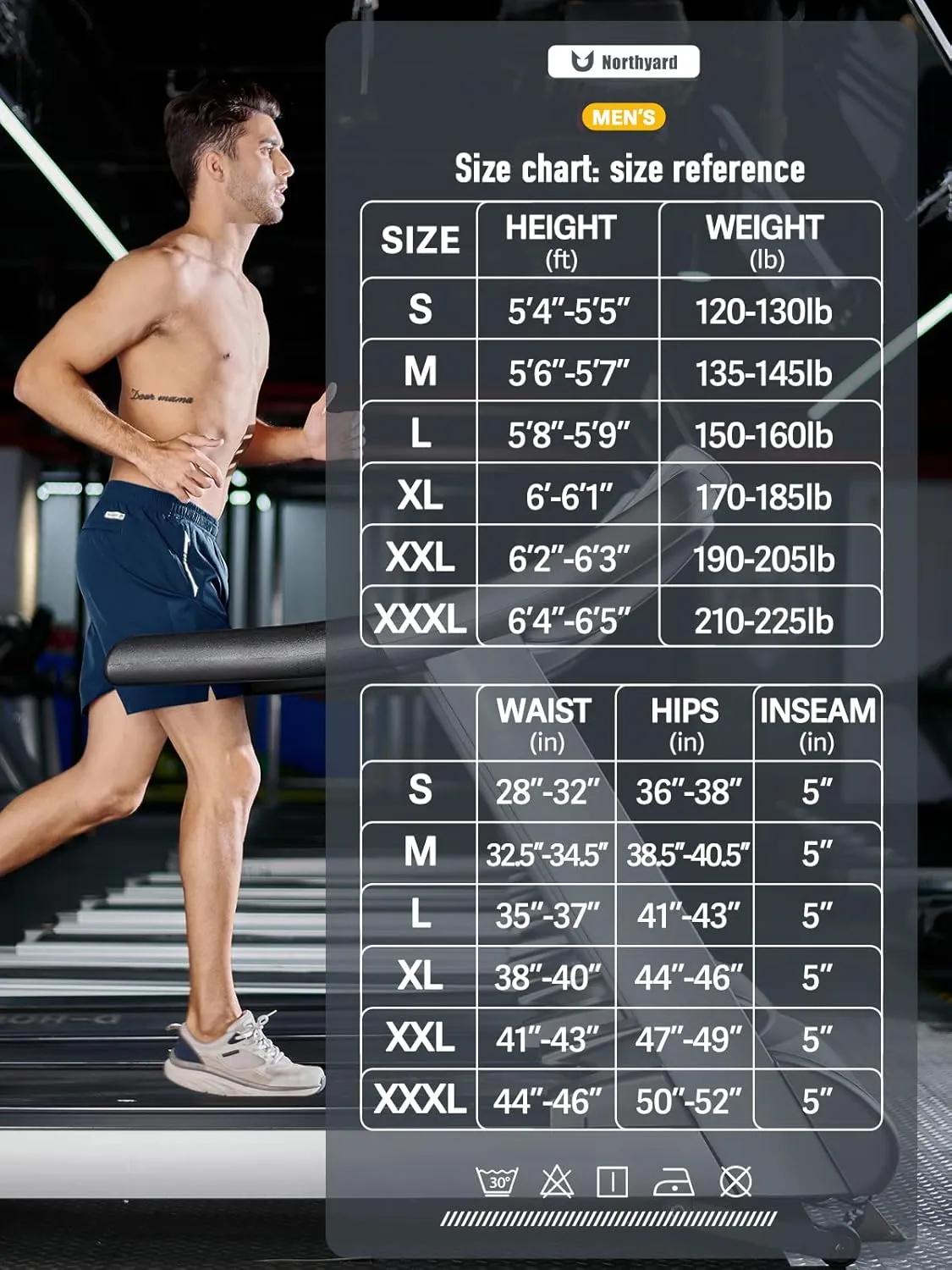 NORTHYARD Men's Running Athletic Shorts 5"/ 7"/ 9" Workout Gym Short Tennis Quick Dry Active Sport Hiking Basketball