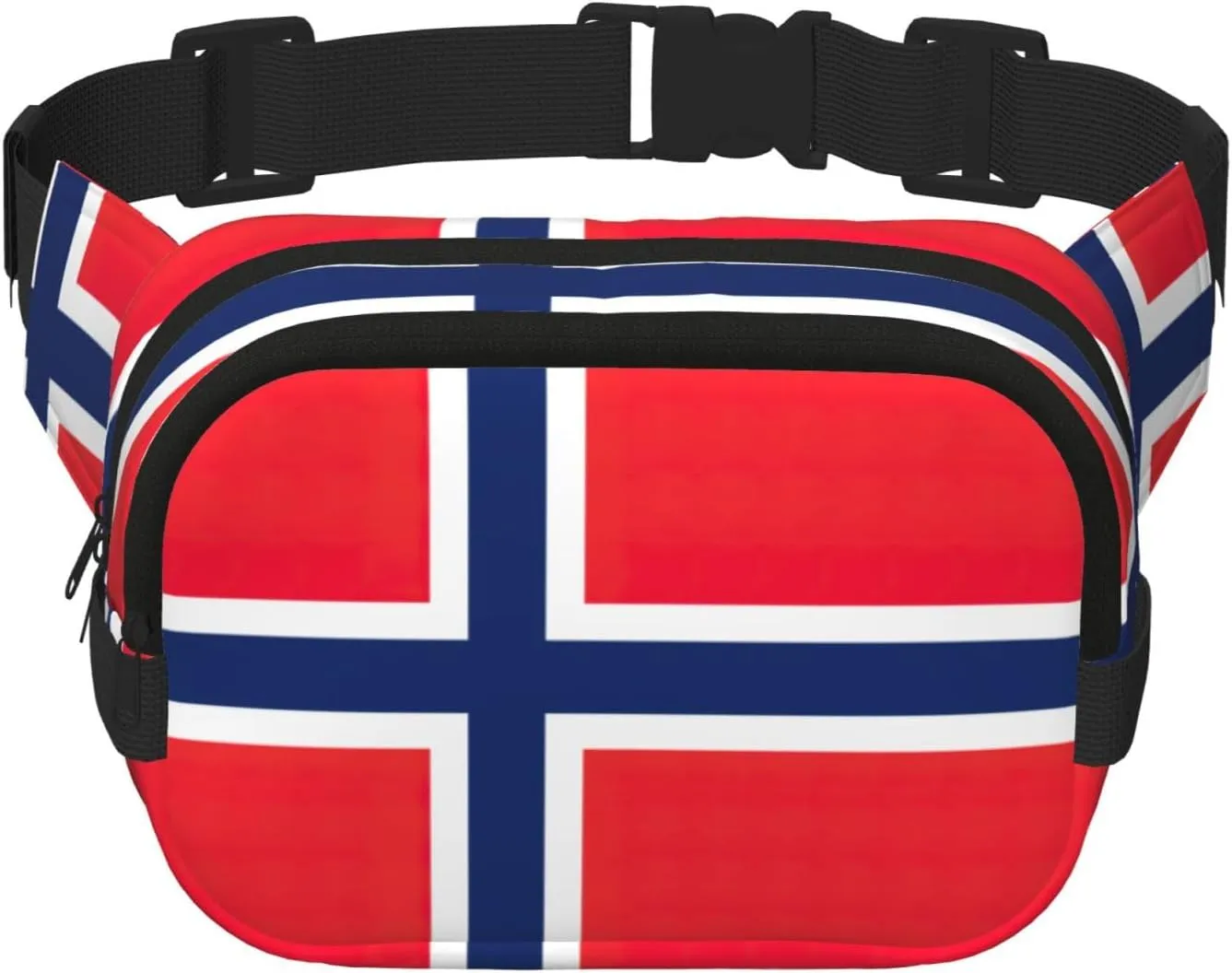 Norwegian flag print Fashion Waist Packs Crossbody Belt Bag Fanny Pack for Women Crossbody for Traveling Running
