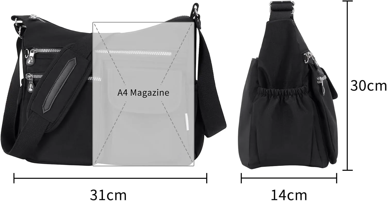 NOTAG Crossbody Bag for Women - Waterproof Multi-Pocket Handbag, Shoulder Bag, Lightweight Large Messenger