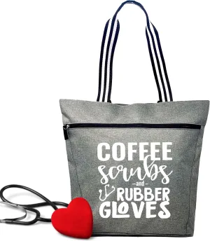 Nurse Tote Bag for Work - Christmas Gifts for Women Large Nursing Bag with Zipper, Pockets & Reliable Straps - Spacious Bag