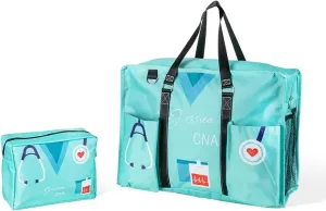 Nurse Tote Bag with Personalized Name Occupation Role Canvas Zipper Nurse Bag with Pocket Custom LPN RN Tote Bag
