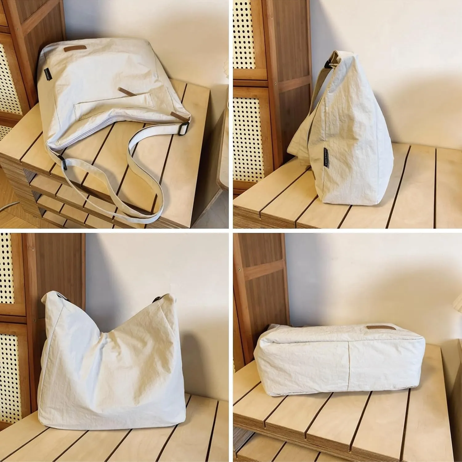 Nylon Hobo Crossbody Bag Water Resistant Lightweight Messenger Bag Work Bags Tote Bag with Zipper for Women and Men