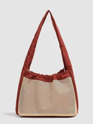 Nylon Shoulder Bag Large Casual Hobo Handbag Solid Color Work Shopping Bag Underarm Bag for Women Work Shopping Trave