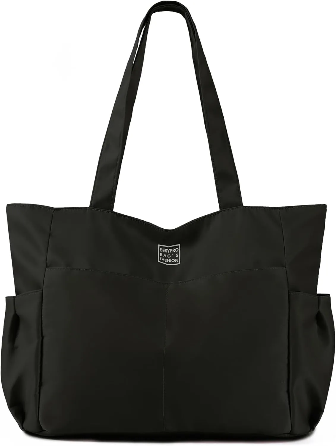 Nylon Tote Bag for Women Multi-pocket Large Shoulder Bag Casual Handbag with Zipper for Wrok Travel College