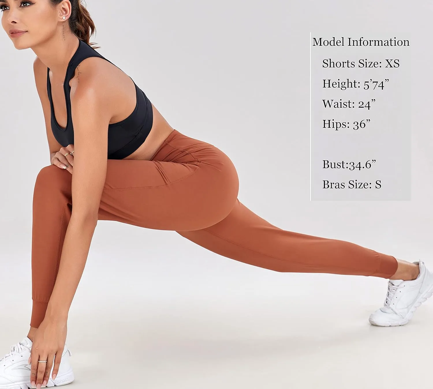 Oalka Women's Joggers High Waist Yoga Pockets Sweatpants Sport Workout Pants