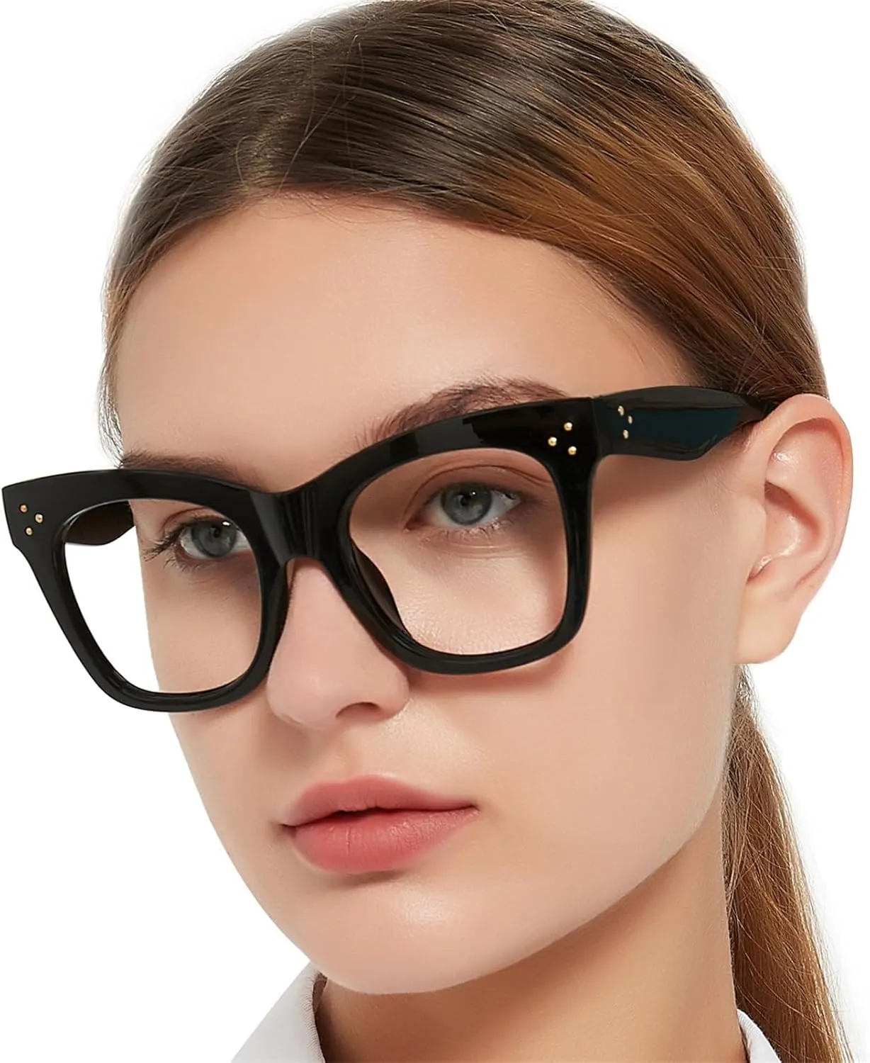 OCCI CHIARI Oversized Black Thick Reading Glasses for Women 1.0 Fashion Readers 1.0 1.25 1.50 1.75 2.0 2.25 2.50 2.75 3.0 3.5 4.0(Black, 1.0)