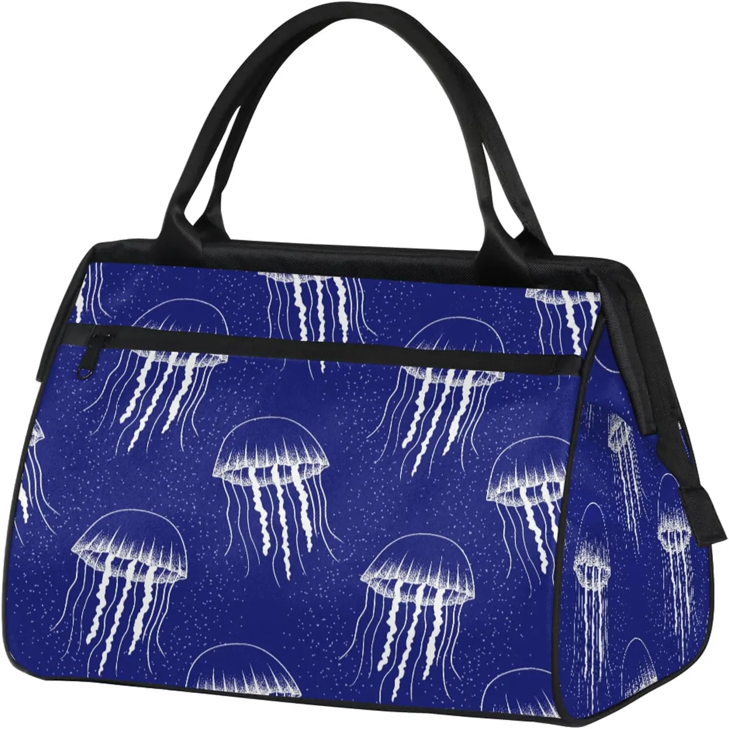 Ocean Abstract Jellyfish Travel Duffel Bag Gym Tote Bag for Women Men Waterproof Weekend Overnight Bag Carry On Tote Luggage with Pocket Personal Item Bags Sports Bag fit Travel Sports Gym Yoga