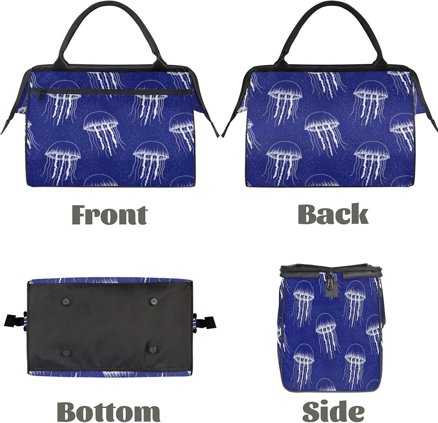 Ocean Abstract Jellyfish Travel Duffel Bag Gym Tote Bag for Women Men Waterproof Weekend Overnight Bag Carry On Tote Luggage with Pocket Personal Item Bags Sports Bag fit Travel Sports Gym Yoga