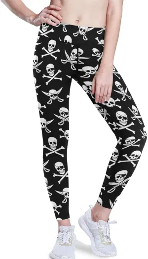 Ocean Sharks High Waisted Leggings for Women - Full Length Capri Buttery Soft Yoga Pants for Workout Athletic