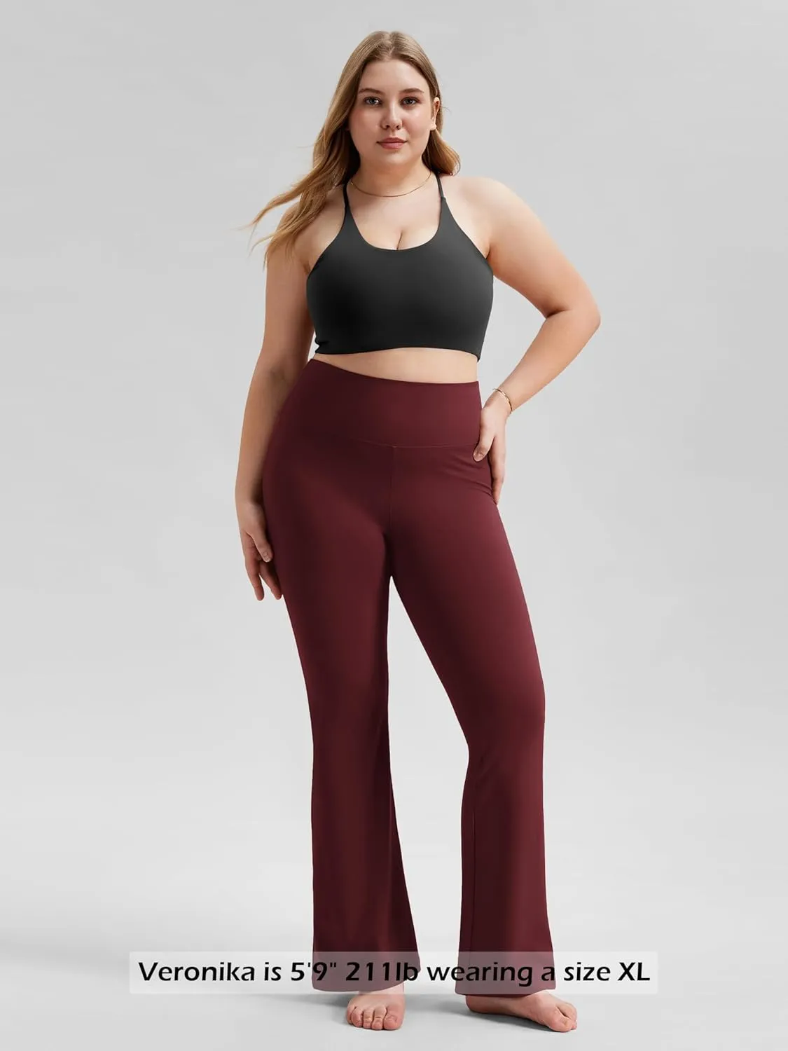 ODODOS Women's Bootcut Yoga Pants Tummy Control Non See Through Bootleg Gym Workout Pants