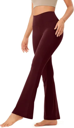ODODOS Women's Bootcut Yoga Pants Tummy Control Non See Through Bootleg Gym Workout Pants