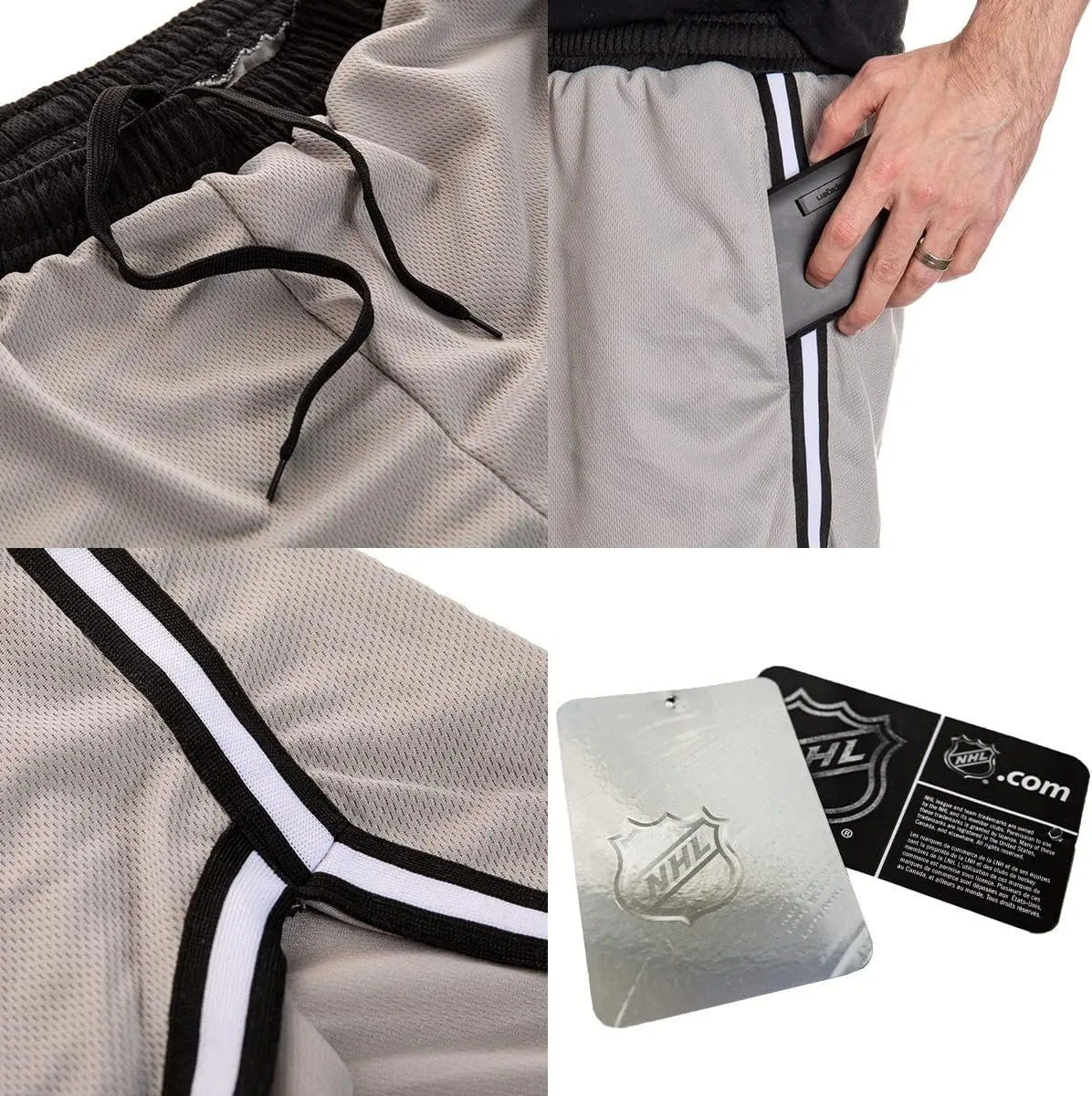 Officially Licensed NHL Men's 2 Tone Air Mesh Shorts Lined with Pockets