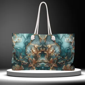 On-time delivery – Floral Gilded Tide Teal Everyday Tote Bag All-in-one solution & Aqua Tote Gold