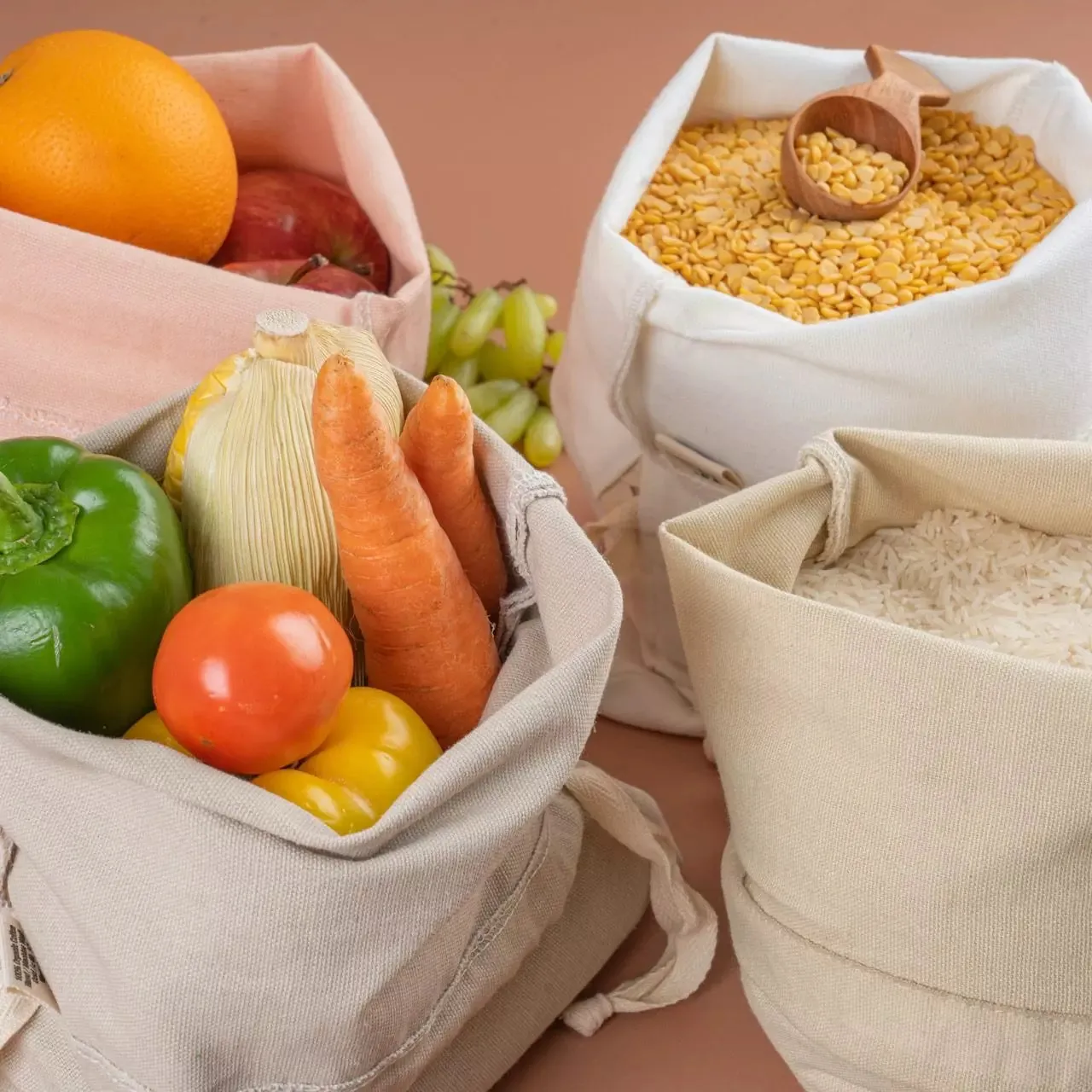 Organic cotton draw string bags