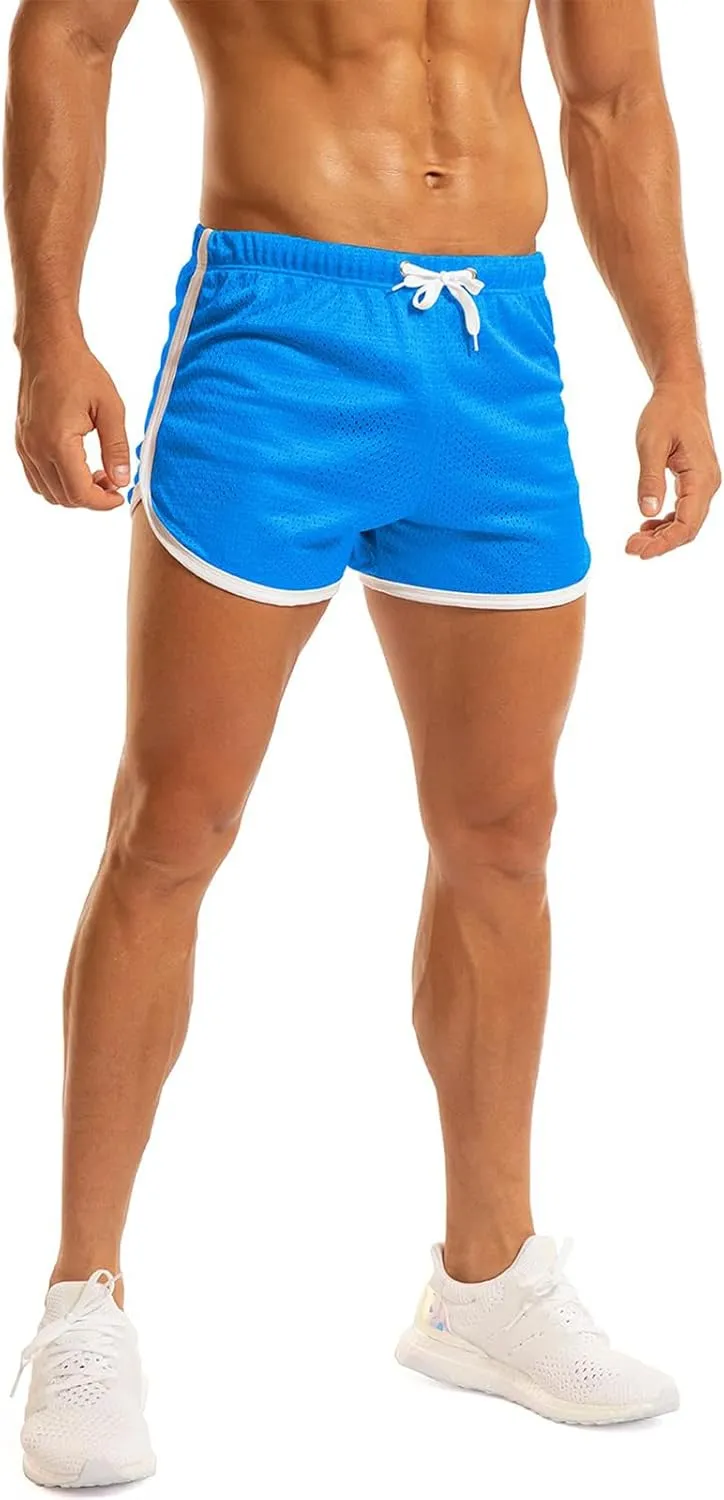 Ouber Men's Fitted Shorts Bodybuilding Workout Gym Running Tight Lifting Shorts