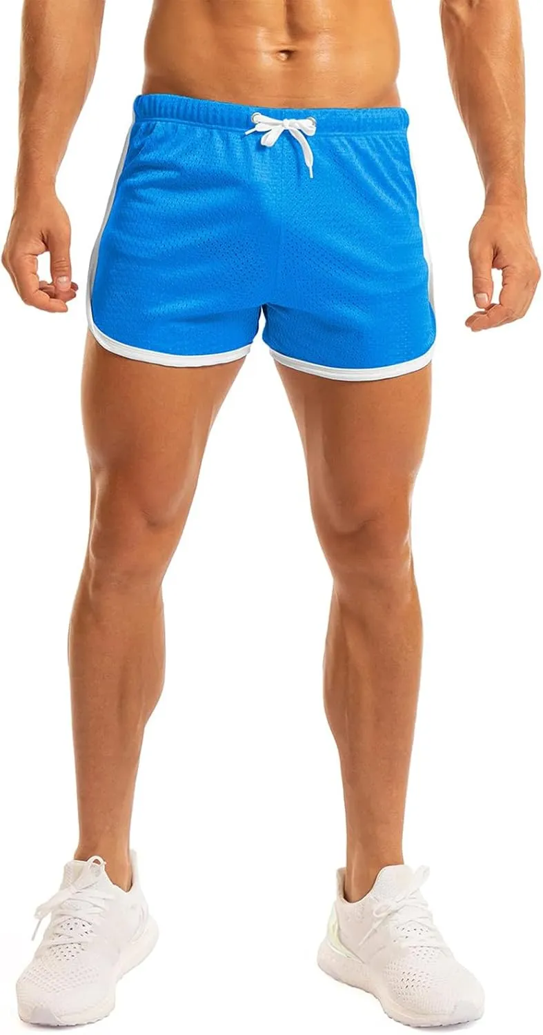 Ouber Men's Fitted Shorts Bodybuilding Workout Gym Running Tight Lifting Shorts