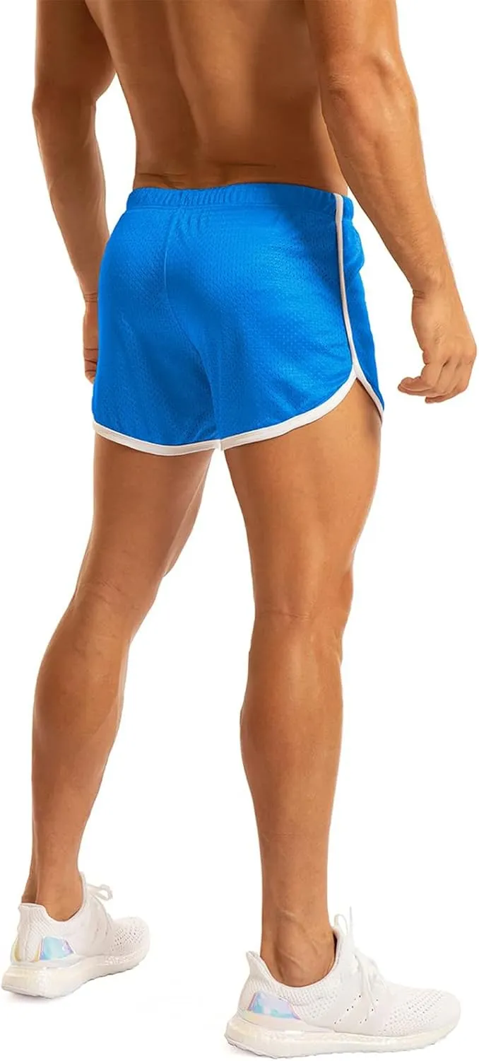 Ouber Men's Fitted Shorts Bodybuilding Workout Gym Running Tight Lifting Shorts