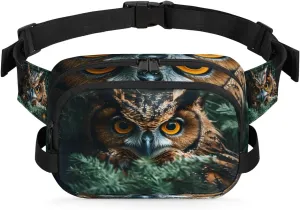 Owl in the Bush Fanny Pack for Men Women Waist Bag Crossbody Hip Bum Bag Belt Bag for Running Hiking Travel Sports