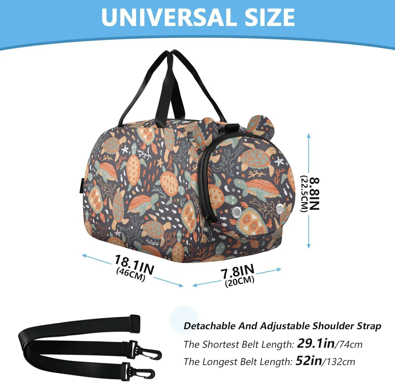 Paisley Gym Duffel Bag with Shoes Compartment Lightweight Sports Overnight Travel Bag for Travel, Sports, Duffel, Weekender