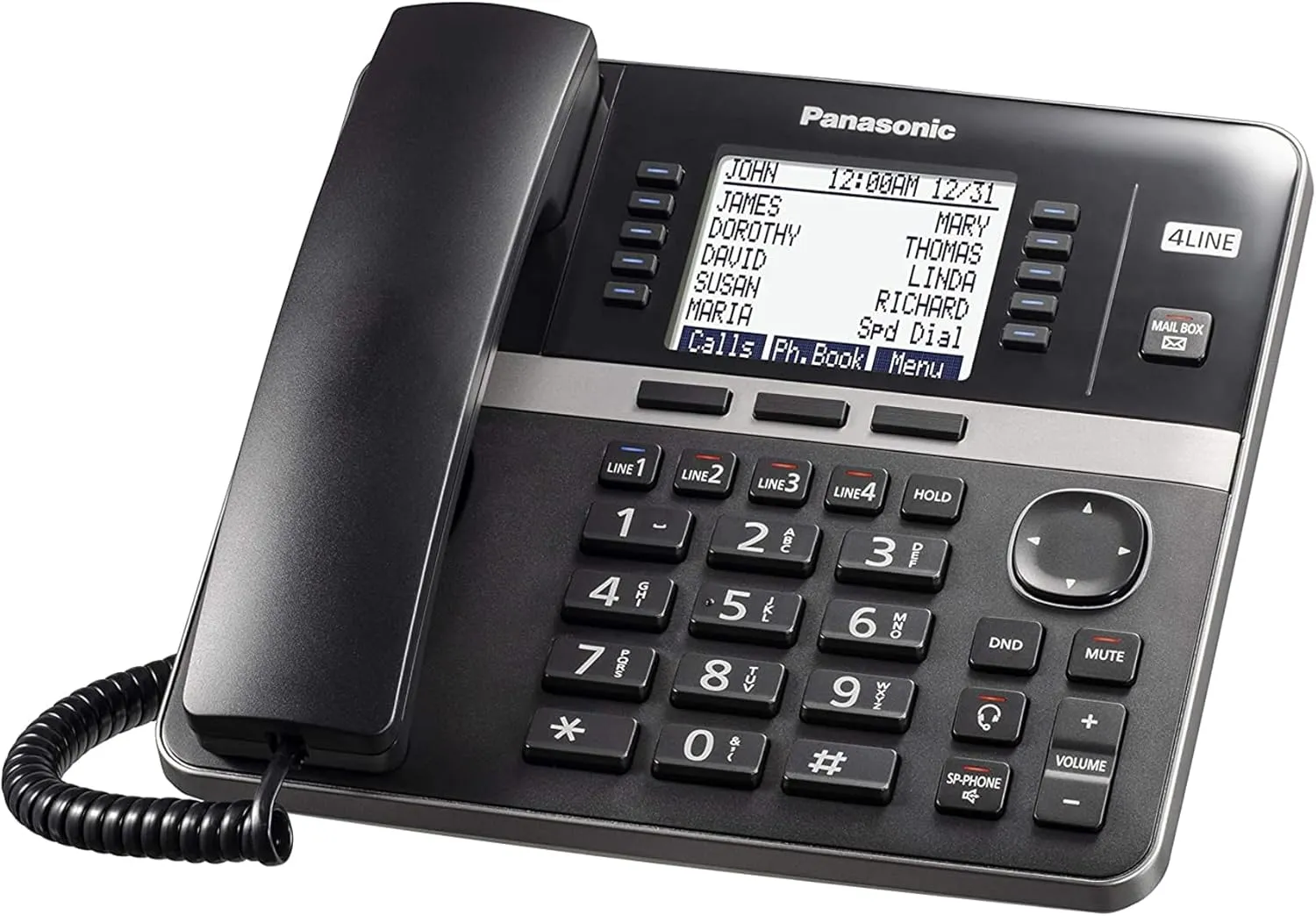 Panasonic Office Phone, Corded Extension Desk Phone Accessory to Connect Wirelessly to Expandable Base Station - KX-TGWA40B (Black)