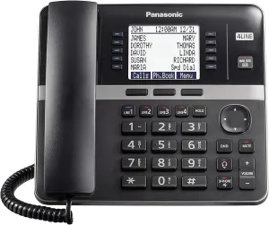 Panasonic Office Phone, Corded Extension Desk Phone Accessory to Connect Wirelessly to Expandable Base Station - KX-TGWA40B (Black)