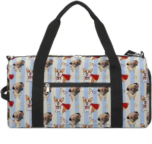 Pattern-dog Sports Tote Gym Bag for Women Men, Overnight Bag with Shoe Compartment Water Resistant