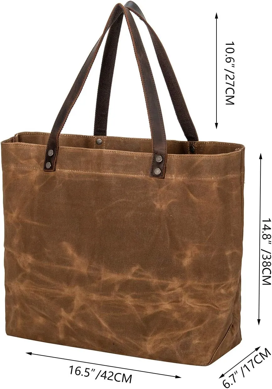 peacechaos Waterproof Canvas Shoulder Tote Bag Purse Top Handle Satchel Handbag For Work Travel Business Shopping Casual