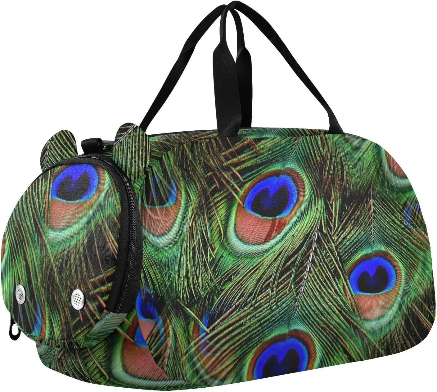 Peacock Feathers Seamless Duffel Bags for Boys Small Gym Bags for Teens Dance Bag for Girls