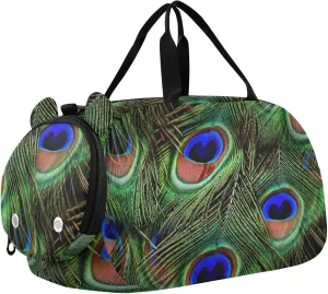 Peacock Feathers Seamless Duffel Bags for Boys Small Gym Bags for Teens Dance Bag for Girls