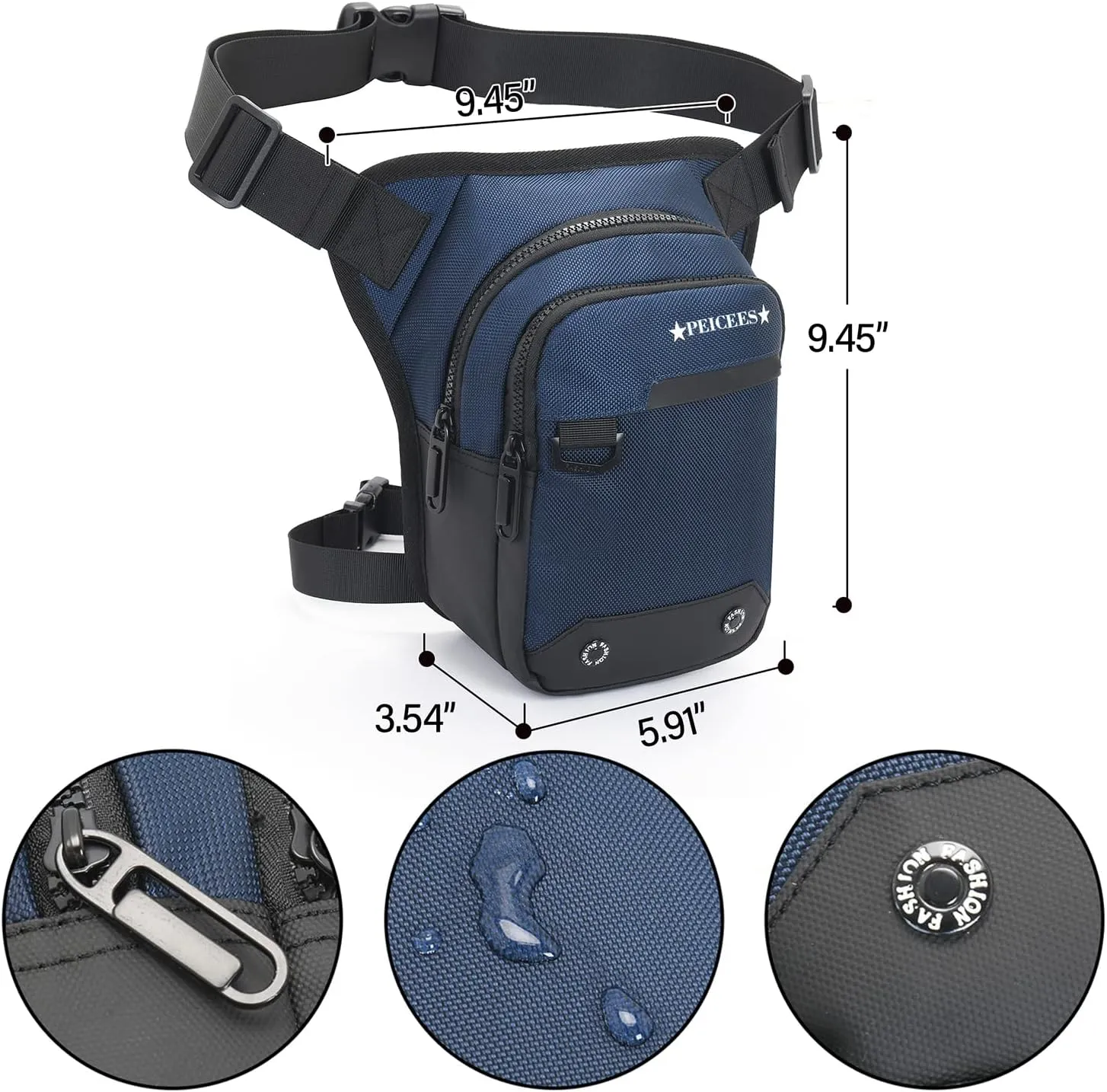 Peicees Drop Leg Bag for Men Women Tacical Waist Pouch Outdoor Thigh Bags Motorcycle Ride Crossbody Backpack Shoulder Fanny Pack Camping Hiking Cycling