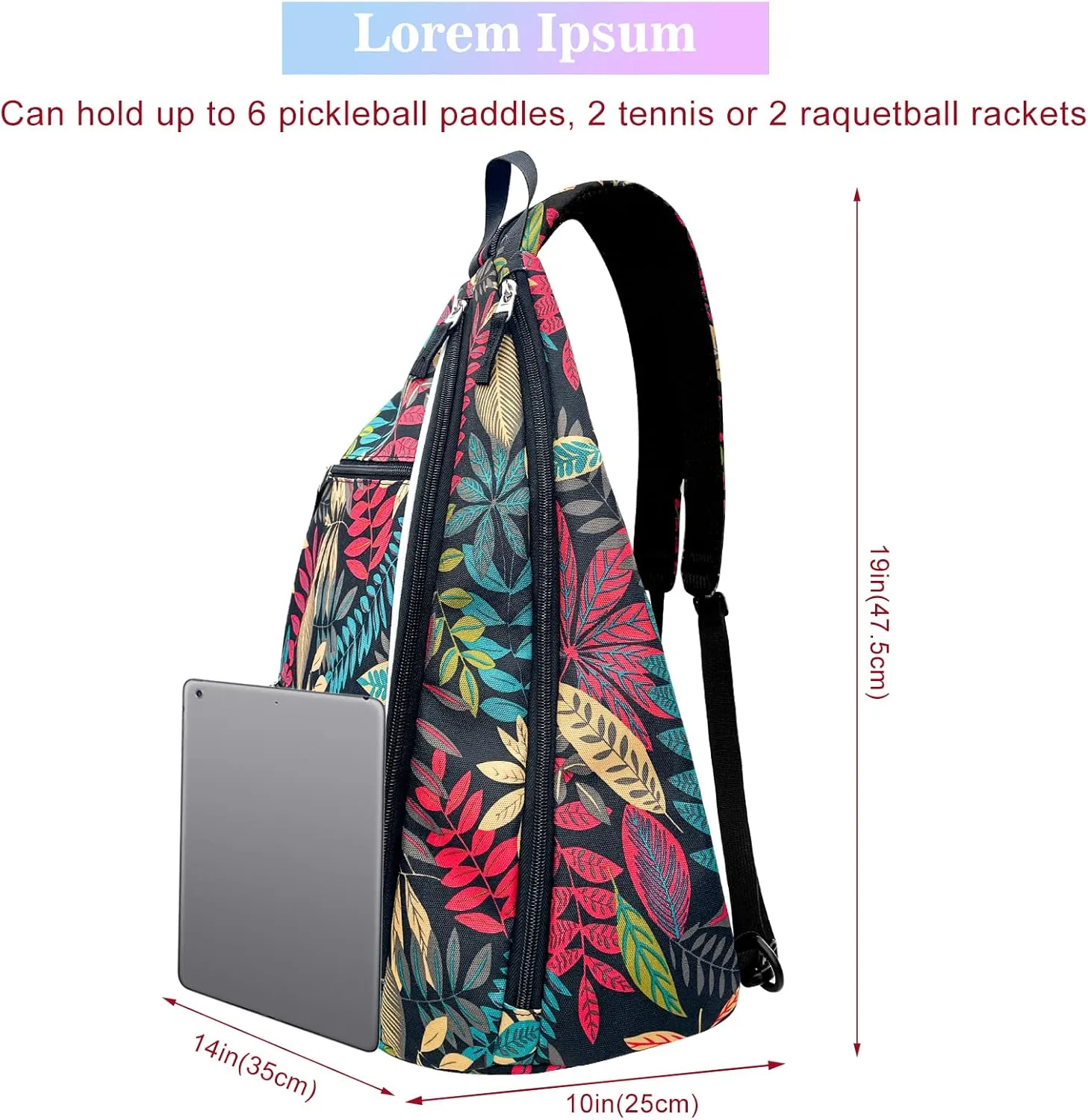 Pickleball Tennis Bag Backpack for Men Women - Sports Crossbody Franklin Pickle Ball Tennis Travel Sling Bag