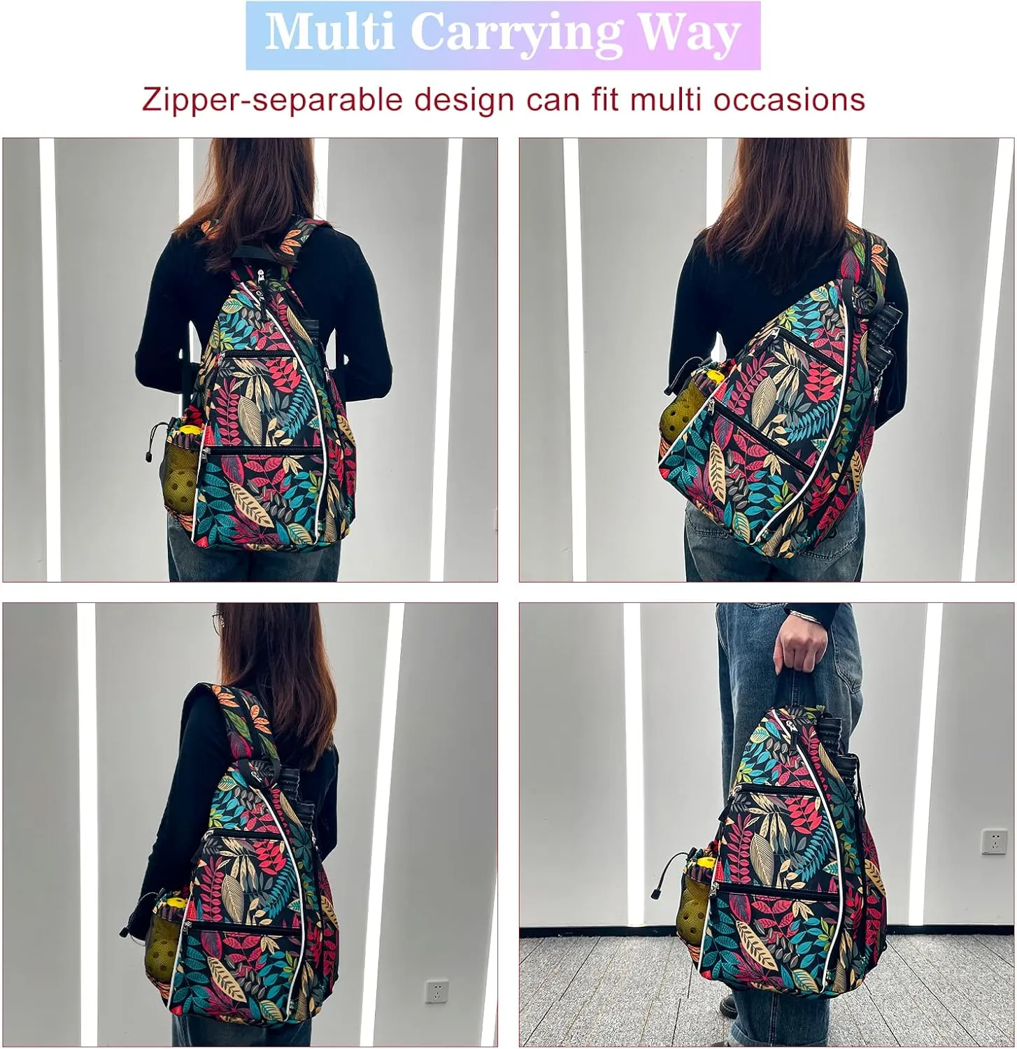 Pickleball Tennis Bag Backpack for Men Women - Sports Crossbody Franklin Pickle Ball Tennis Travel Sling Bag
