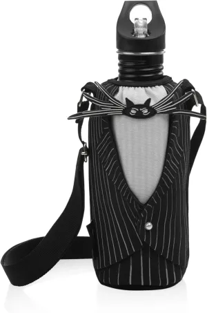 PICNIC TIME Disney Nightmare Before Christmas Jack Skellington Bottle Cooler Tote with Bottle, Water Bottle Carrier, (Black & White)