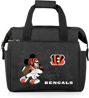PICNIC TIME NFL Mickey Mouse On The Go Lunch Bag - Soft Cooler Lunch Box - Insulated Lunch Bag, (Black)