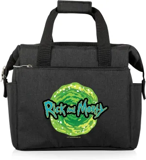 PICNIC TIME Rick and Morty On The Go Lunch Bag, Soft Cooler Lunch Box, Insulated Lunch Bag, (Black), 10 x 6 x 10.5