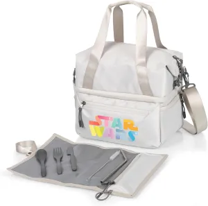 PICNIC TIME Star Wars Tarana Insulated Lunch Bag Made from Recycled Material, Lunch Box with Picnic Set, Upcycled Lunch Cooler Bag, (Halo Gray)