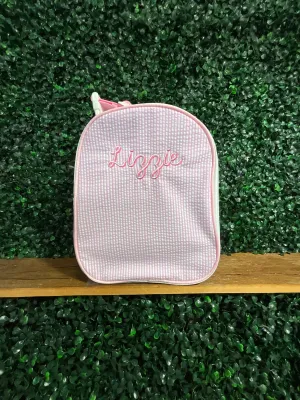 Pink seersucker Gumdrop Lunchbox